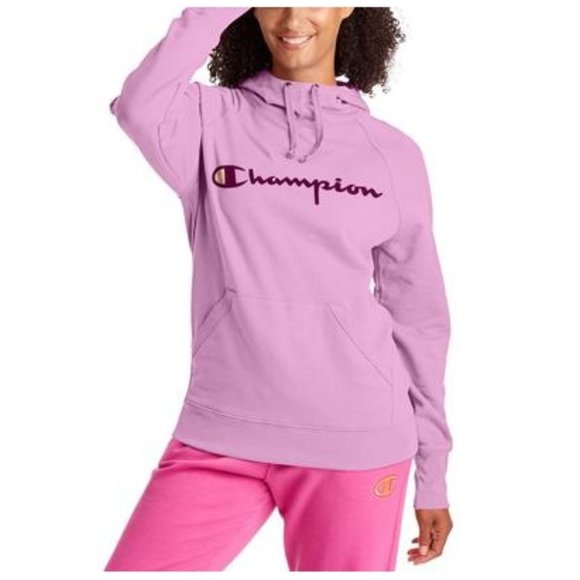 Champion Tops - NWT Champion Women Powerblend Logo Fleece Hoodie Paper Orchid Size S $50 A358